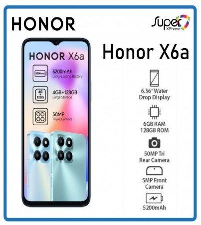 Honor X6a (4+128GB)หน้าจอใหญ่สะใจ 6.56 นิ้ว แรงที่สุด(By SuperTStore)