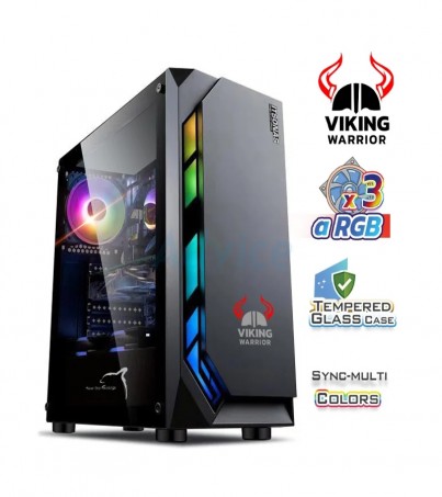 ATX CASE (NP) ITSONAS VIKING WARRIOR ARGB (BLACK) (By SuperTStore)