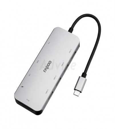 Converter Type-C 10in1 'RAPOO' (XD200C) Gray(By SuperTStore)