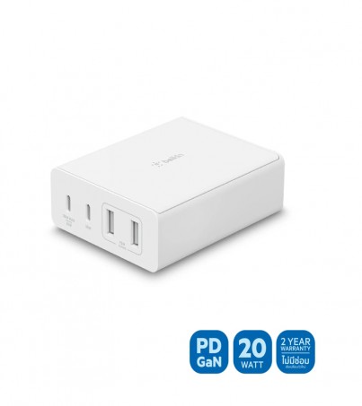 Belkin อแดปเตอร์จ่ายไฟ BOOST↑CHARGE™ PRO 4-Port GaN Charger 108W – WCH010dqWHJP