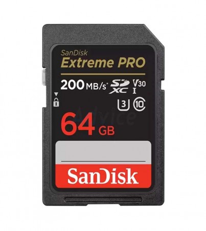 64GB SD Card SANDISK Extreme Pro SDSDXXU-064G-GN4IN (200MB/s.)(By SuperTStore)