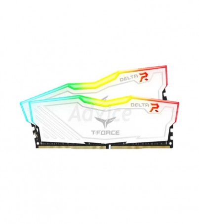 RAM DDR4(3600) 16GB (8GBX2) TEAM DELTA RGB WHITE(By SuperTStore)
