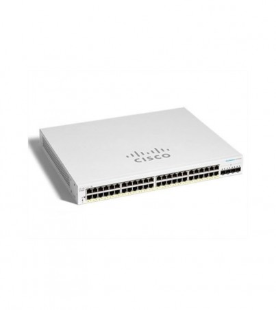 Cisco CBS220-48P-4G-EU CBS220 Smart 48-port Gigabit Ethernet, PoE, 4x1G SFP, Budget PoE 382 W, Mountable Rack 1 U