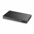 สวิตช์เครือข่าย Zyxel 24-port GbE L2 PoE+ Switch with 4 combo (SFP/RJ-45) GbE Uplink 375 Watt [GS2220-28HP]