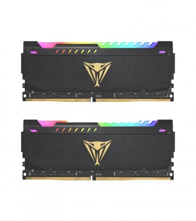 RAM DDR4(3200) 16GB (8GBX2) PATRIOT VIPER STEEL RGB BLACK (PVSR416G320C8K)