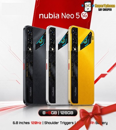ZTE Nubia Neo 5 รุ่น 5G(8+128GB)จอเกมมิ่ง 6.8 l กล้องหลัง 50MP l แบตเตอรี่ 6050mAh(By SuperTStore)