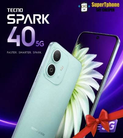 TECNO SPARK 40 รุ่น 5G(8/256GB) จอใหญ่สะใจ 6.75 นิ้ว l แบตเตอรี่  6000mAh l ดีไซน์ล้ำสมัย(By SuperTStore)