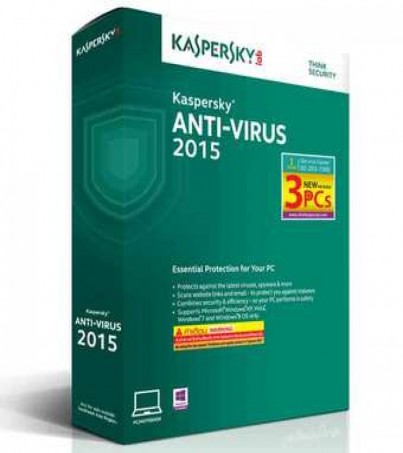 Kaspersky Anti-Virus 2015 (3 PCs) - KAV03BSV15FS  