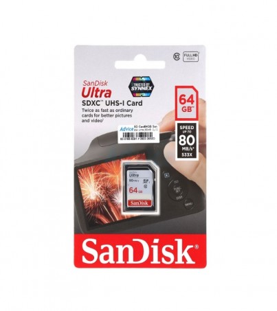 SD Card 64GB Sandisk Ultra (Class 10 80MB/s.)
