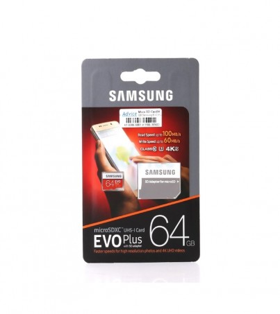 Micro SD 64GB Class10 Samsung EVO Plus (U3 100 MB/s.)