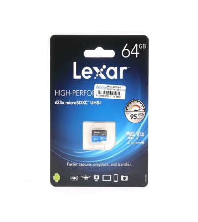 Micro SD 64GB Class10 Lexar (98 MB/s.) No Adapter