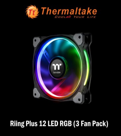 THERMALTAKE RIING 12 LED RGB FAN x 3 