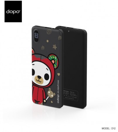 Dopo D12 Power Bank 12000mAh (Bear 02) - Shirt Red