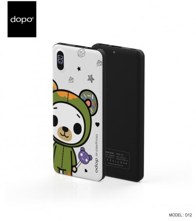 Dopo D12 Power Bank 12000mAh (Bear 02) - Shirt Green