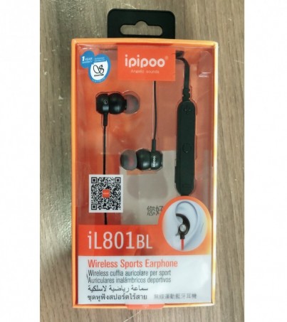 IPIPOO iL801BL Wireless smart Sports stereo earphone - Black/Red