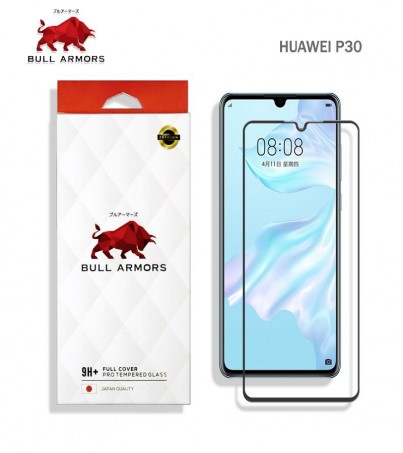 Bullarmors Huawei P30 (หัวเว่ย) กระจกกันรอย 9H+ แกร่ง เต็มจอ สัมผัสลื่น