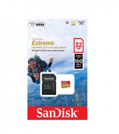SANDISK 32GB MICRO SD ACTCAM EXTREME 100MB/S (SDSQXAF_032G_GN6AA)