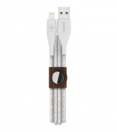 BELKIN DuraTek Plus Lightning to USB-A Cable with Strap (F8J236bt10-WHT) -White