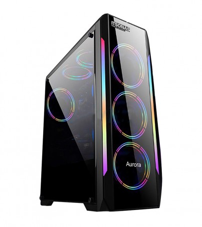 ITSONAS AURORA Light RGB ATX Case (NP) (Black)